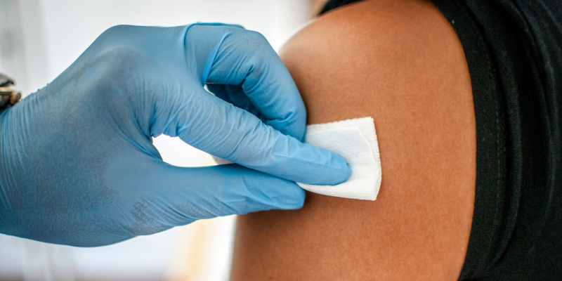 Person getting vaccinated. 