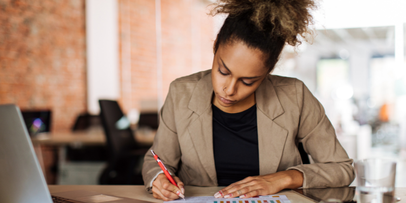 Person working in an office setting. 