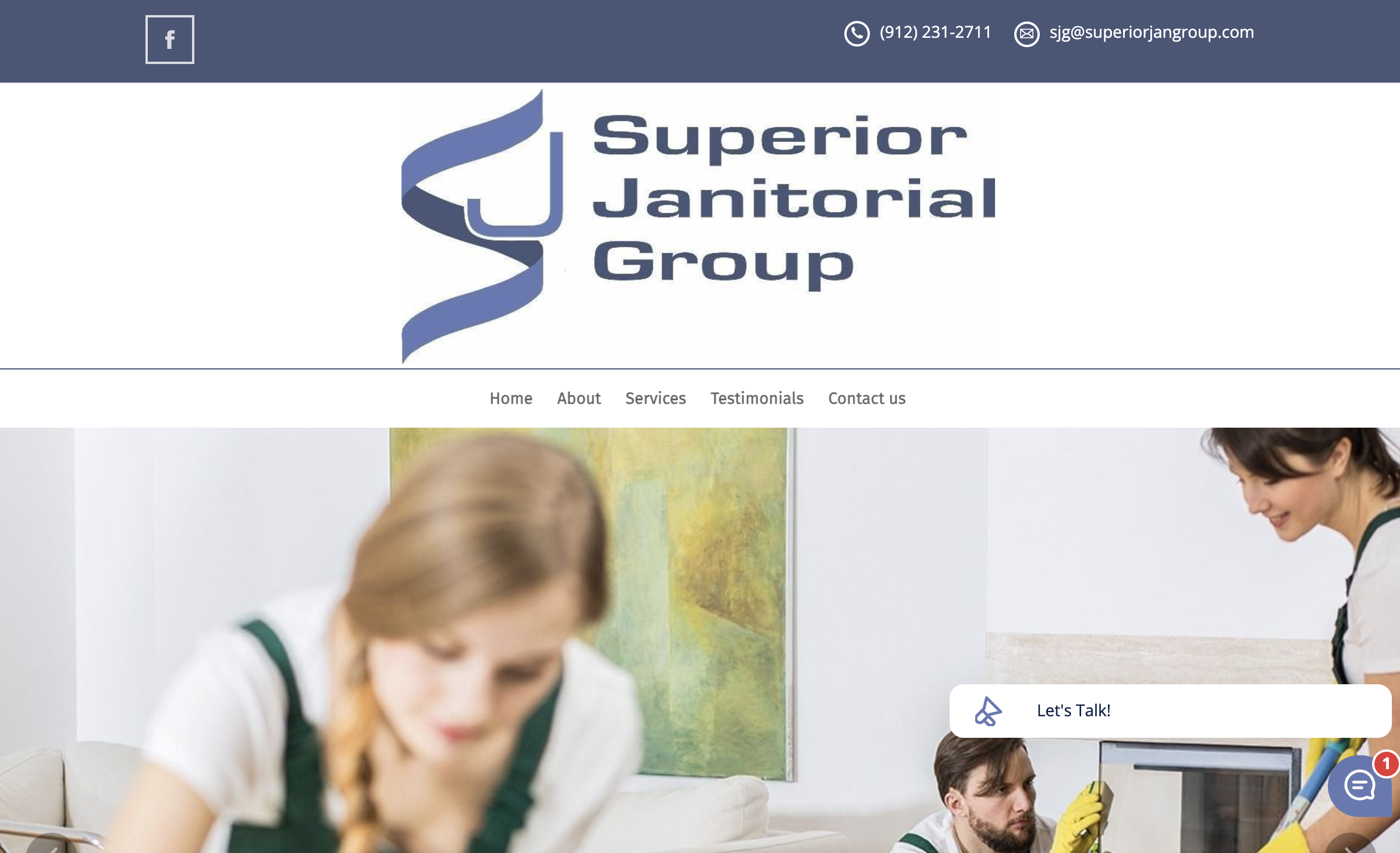 Captura de Imagen del Sitio Web de Limpieza Comercial de Superior Janitorial Group