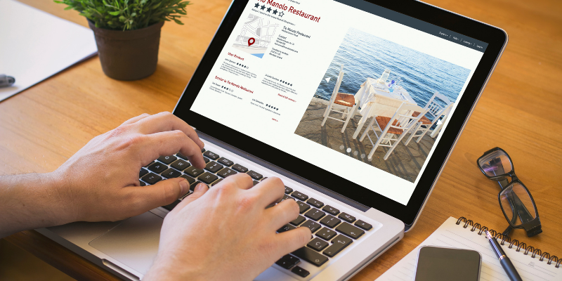 person updating an online listing.