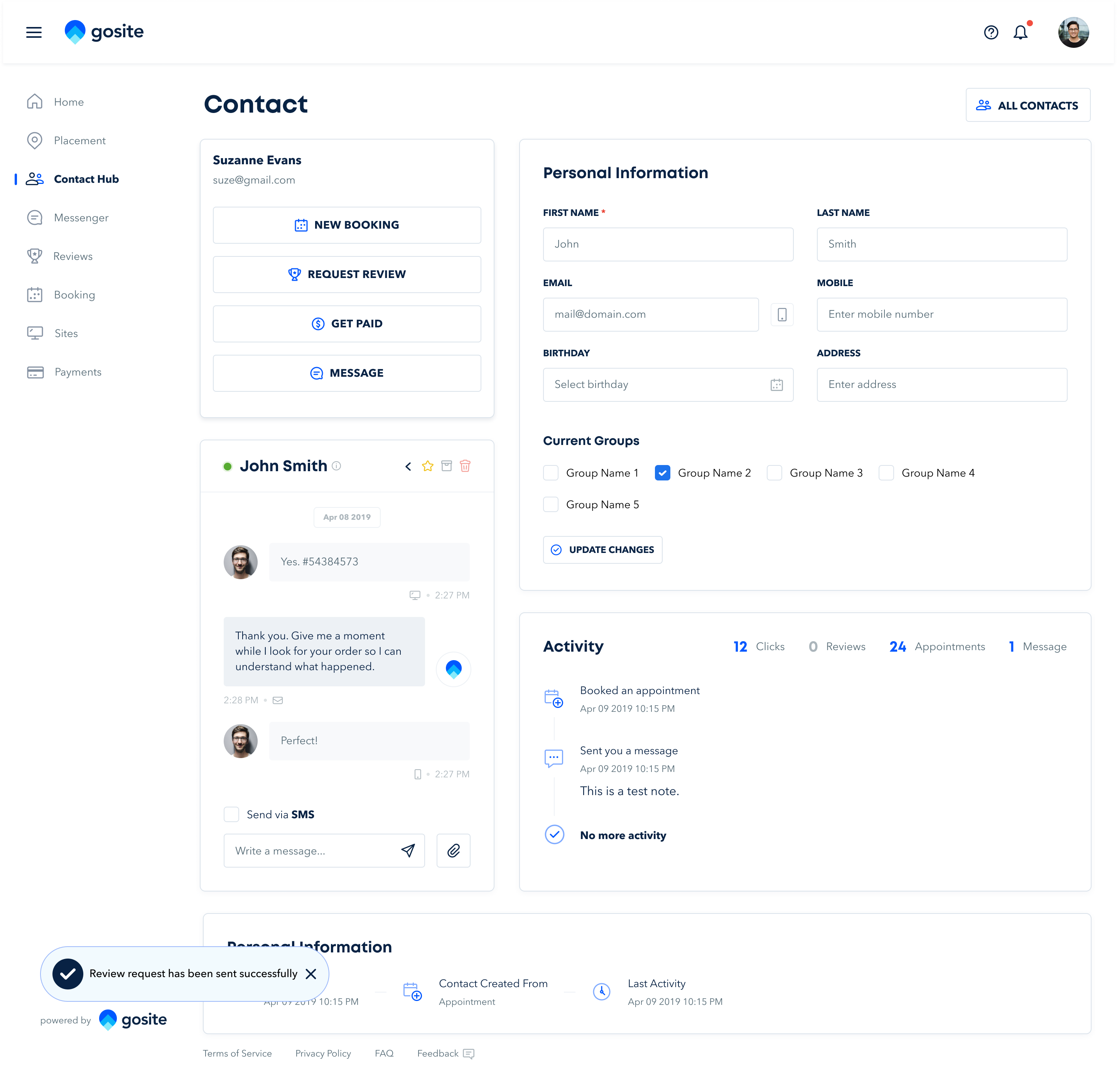 Product Mock Desktop - Contact Hub - Contact Edit