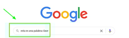 Busqueda de palabra clave en Google.