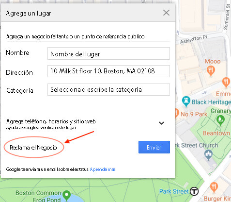 Agrega un lugar a Google Maps