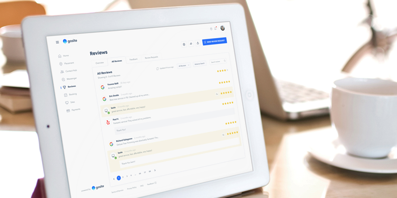 Photo of a tablet with app opened used for responding to reviews. featured_image