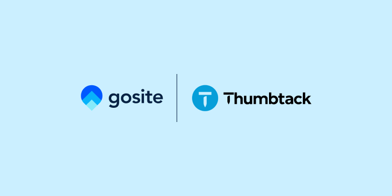 GoSite and Thumbtack logo. 