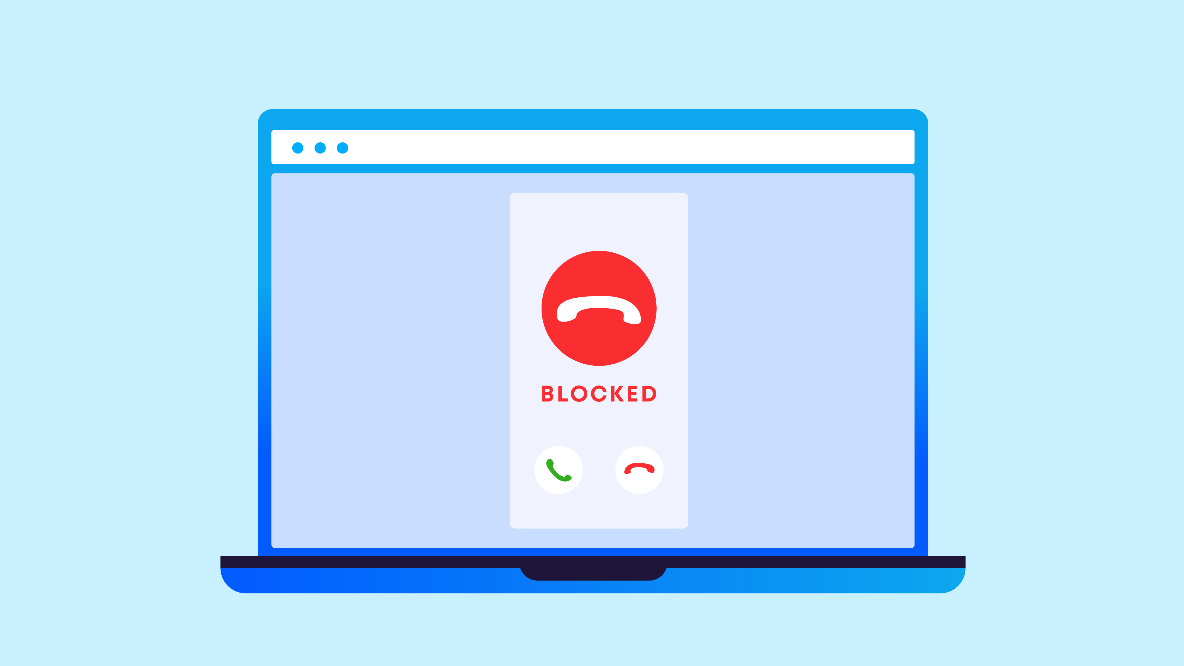 illustration of website blocked from starting a call.