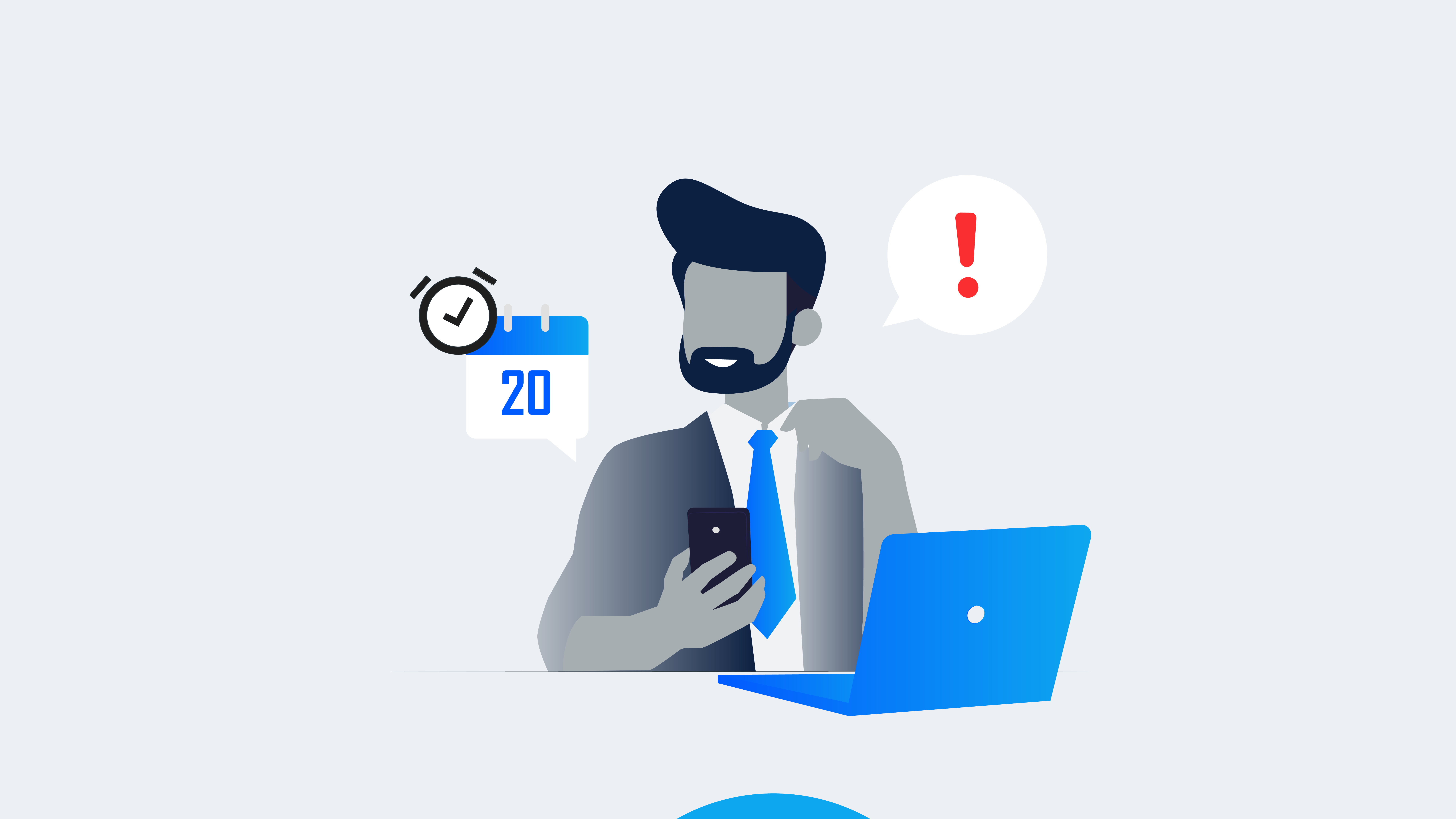 Illustration of a person getting a calendar alert on their phone.