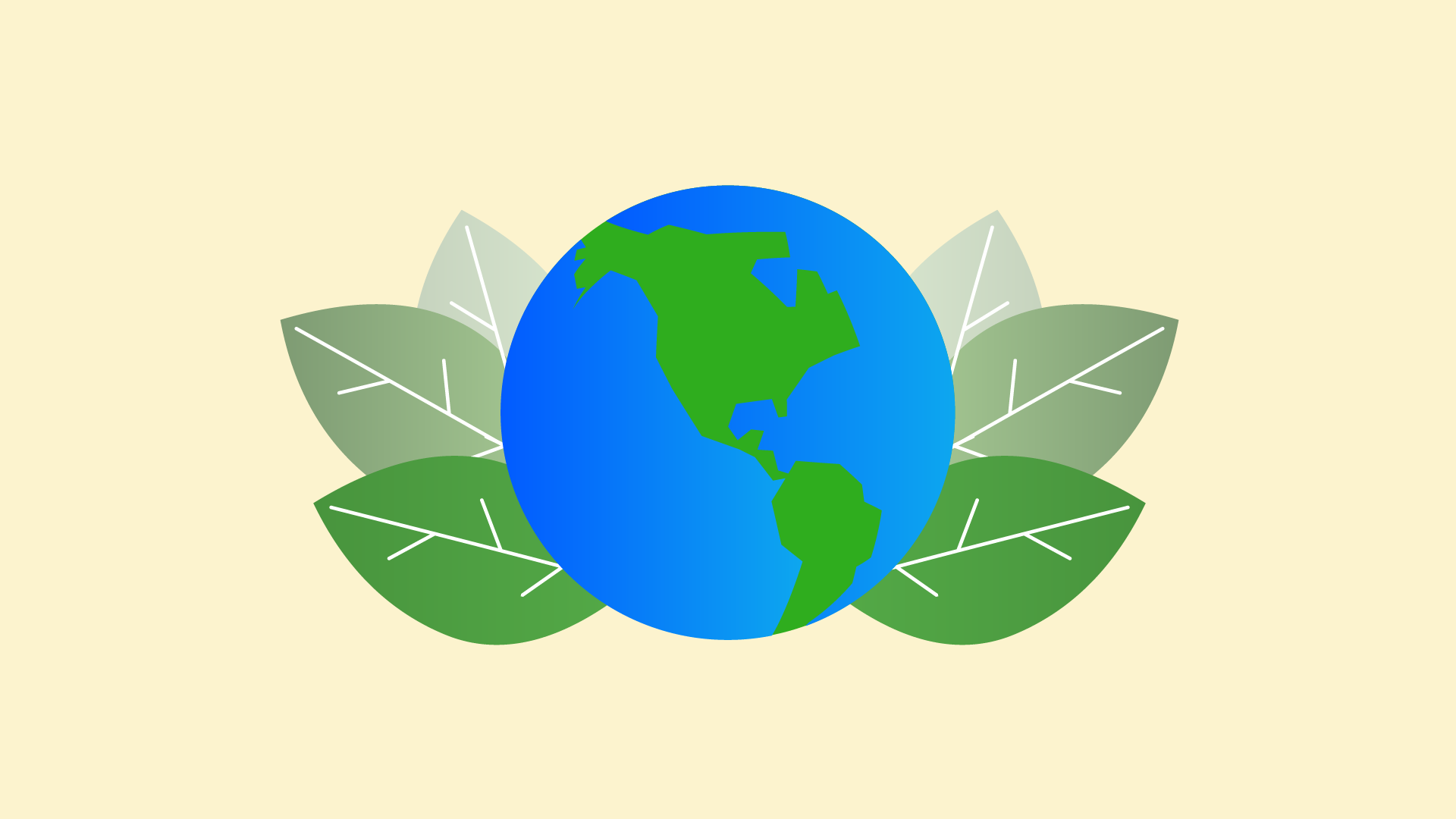 Illustration of Earth with leaves in the background. 
