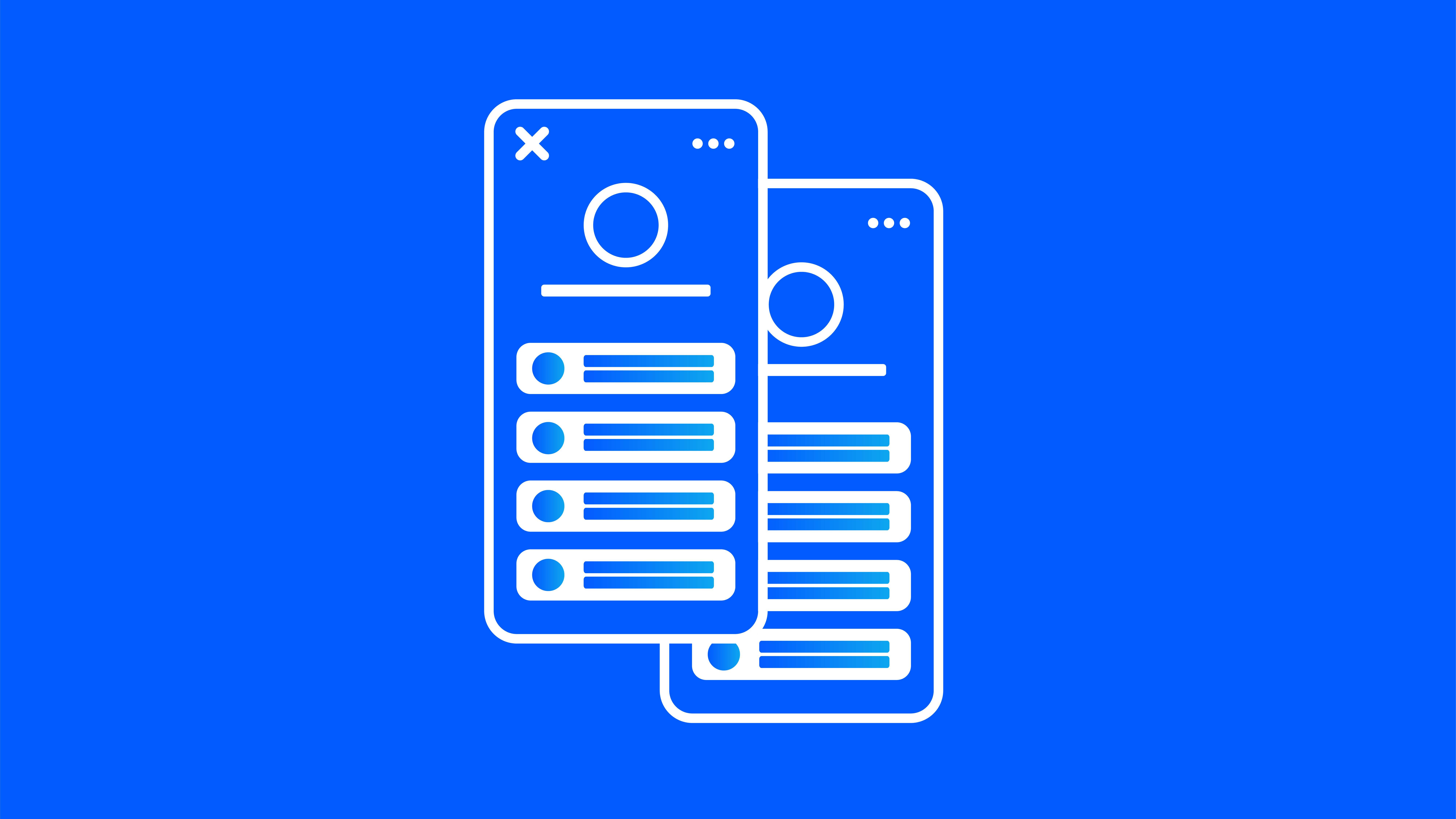 Illustration of two phones displaying a linktree on the screen. 