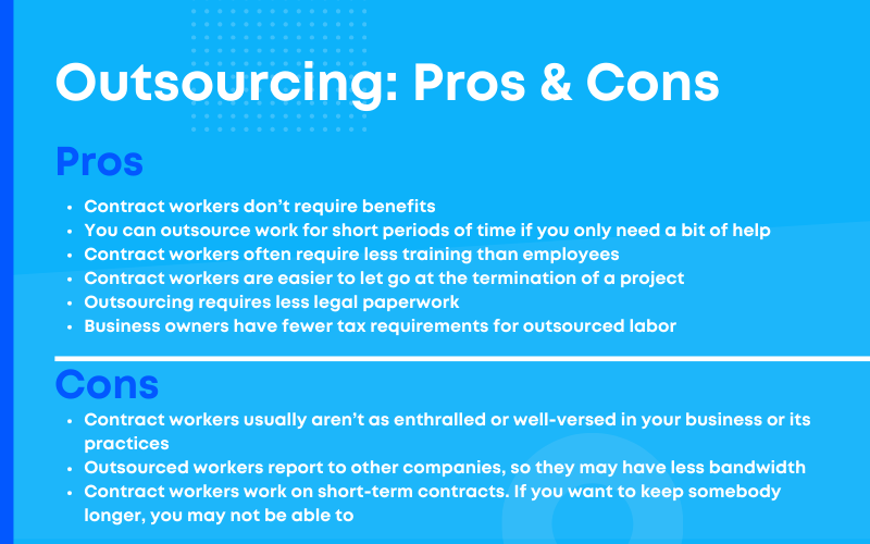 Pros and cons of outsourcing