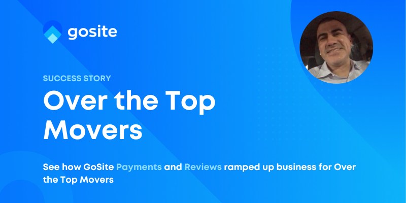 Over the top movers intro page with blue background