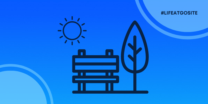 outdoor bench with blue background featured_image