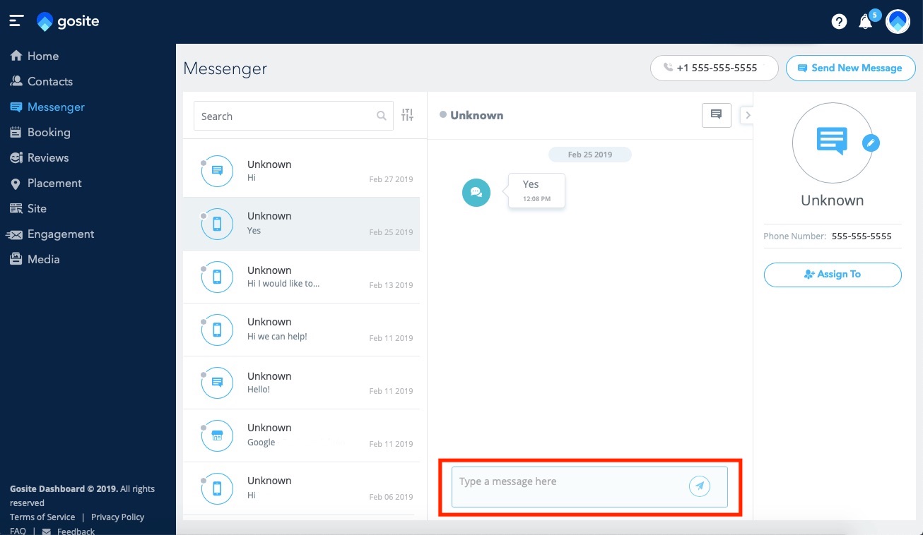 square send new message