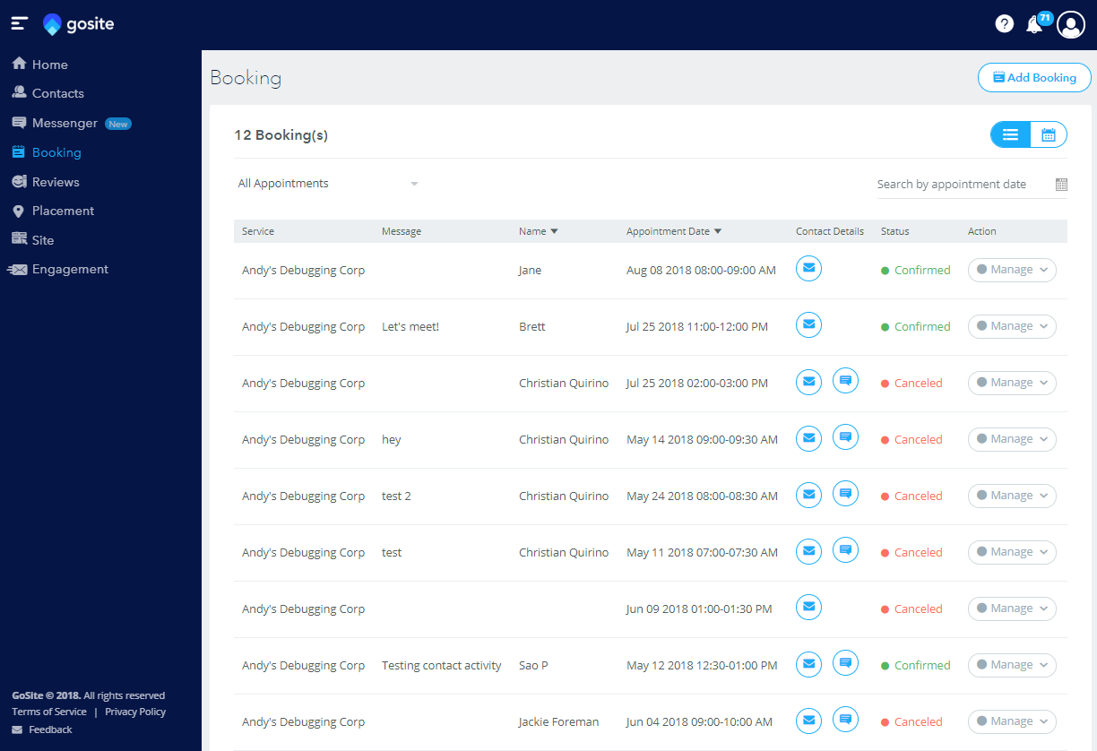 viewallbookings